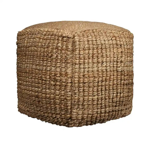 18" přírodní jutový čtvercový puf/taburet