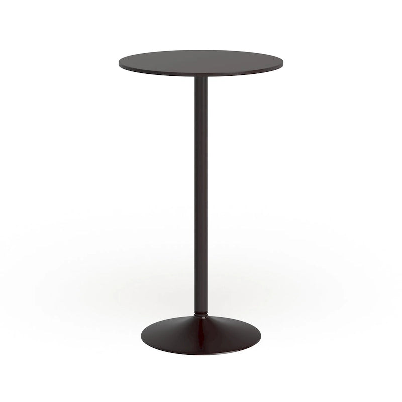 Černý kulatý kovový barový stůl, průměr 61 cm x výška 102 cm