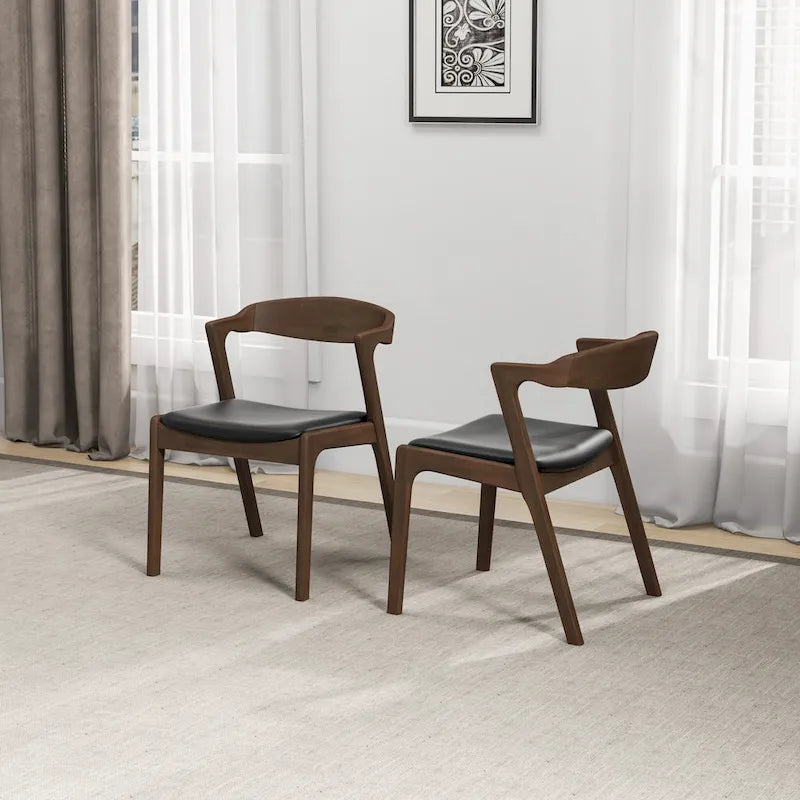 Jídelní židle Mid-Century Modern, sada 2 kusů, černá