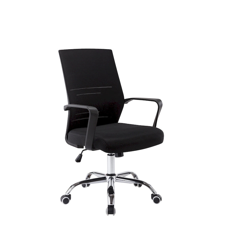 Ergonomická kancelářská židle se síťovaným opěradlem a chromovou křížovou základnou