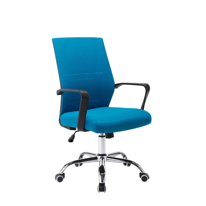 Ergonomická kancelářská židle se síťovaným opěradlem a chromovou křížovou základnou