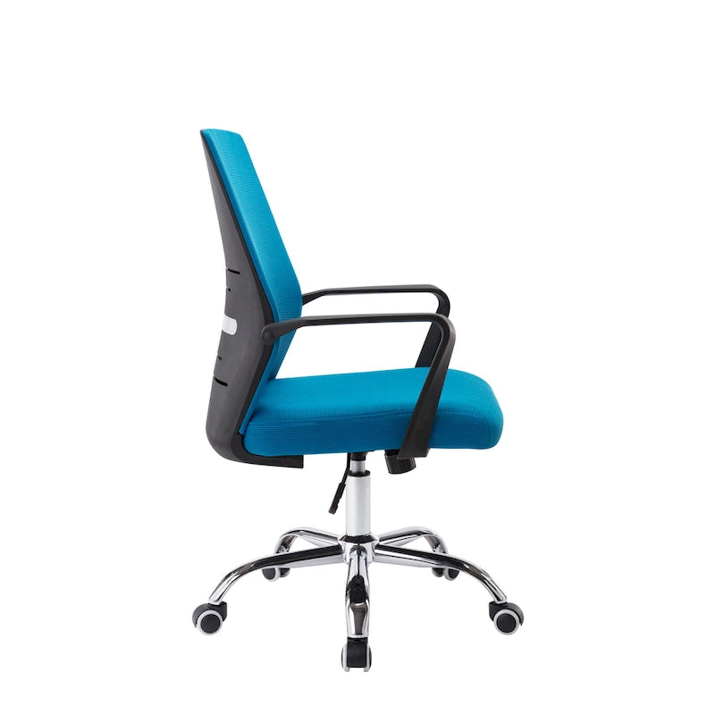 Ergonomická kancelářská židle se síťovaným opěradlem a chromovou křížovou základnou