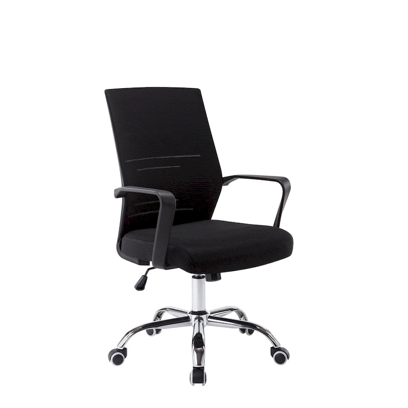 Ergonomická kancelářská židle se síťovaným opěradlem a chromovou křížovou základnou