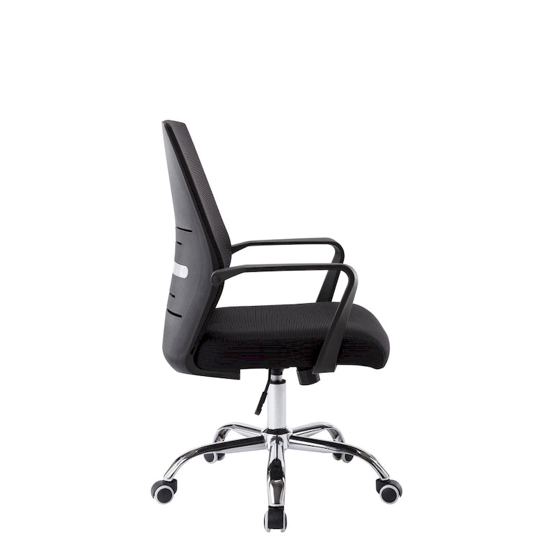 Ergonomická kancelářská židle se síťovaným opěradlem a chromovou křížovou základnou