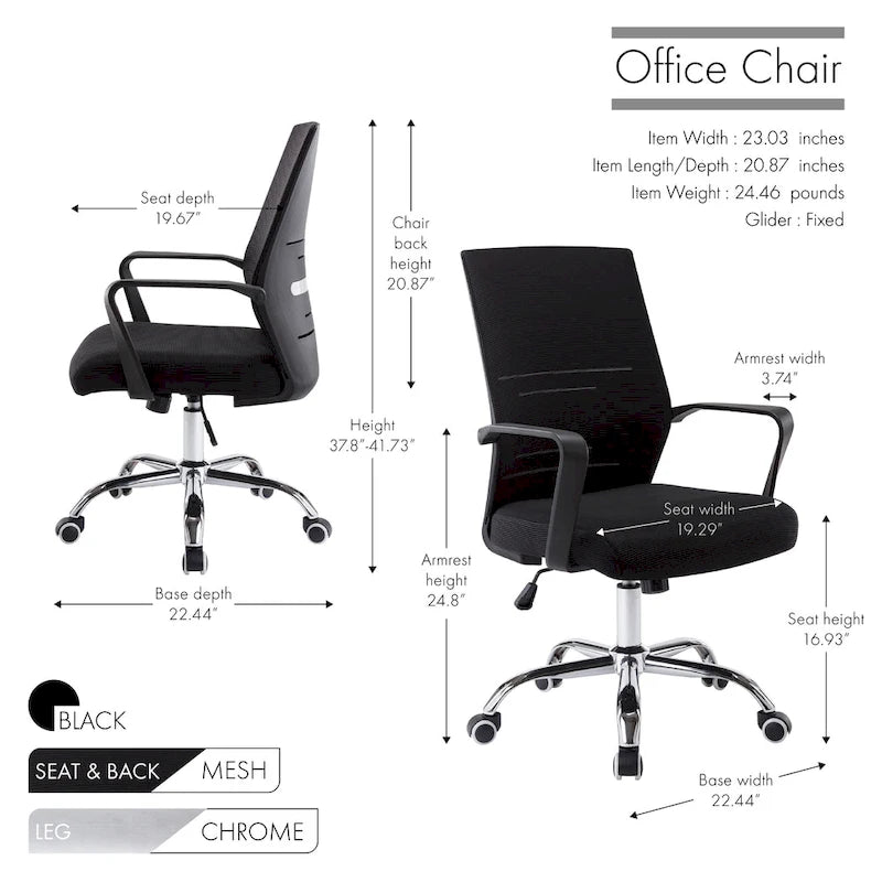 Ergonomická kancelářská židle se síťovaným opěradlem a chromovou křížovou základnou