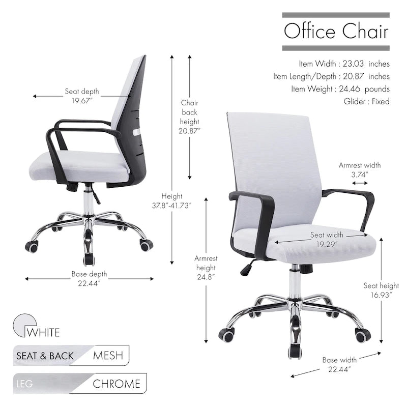Ergonomická kancelářská židle se síťovaným opěradlem a chromovou křížovou základnou