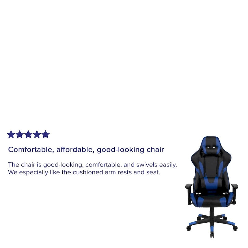Závodní herní ergonomická židle s plně polohovatelným opěradlem z červené kůže LeatherSoft