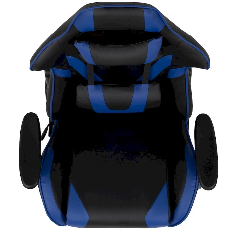 Závodní herní ergonomická židle s plně polohovatelným opěradlem z červené kůže LeatherSoft