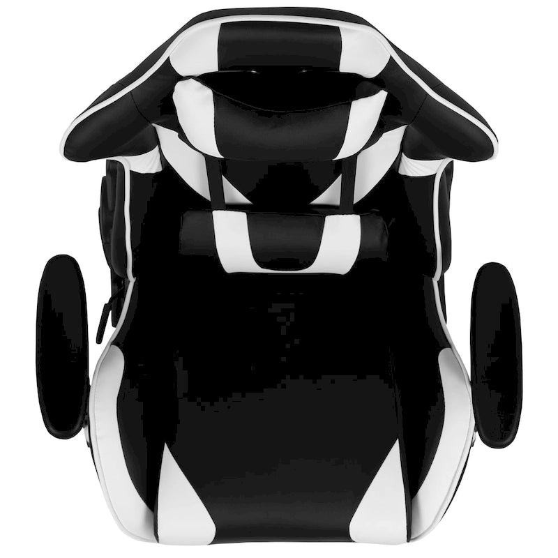 Závodní herní ergonomická židle s plně polohovatelným opěradlem z červené kůže LeatherSoft