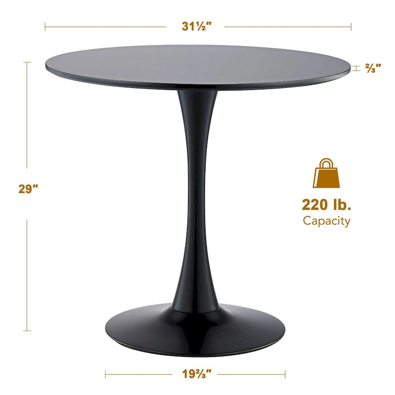 31,5" moderní kulatý jídelní stůl pro 2-4 osoby