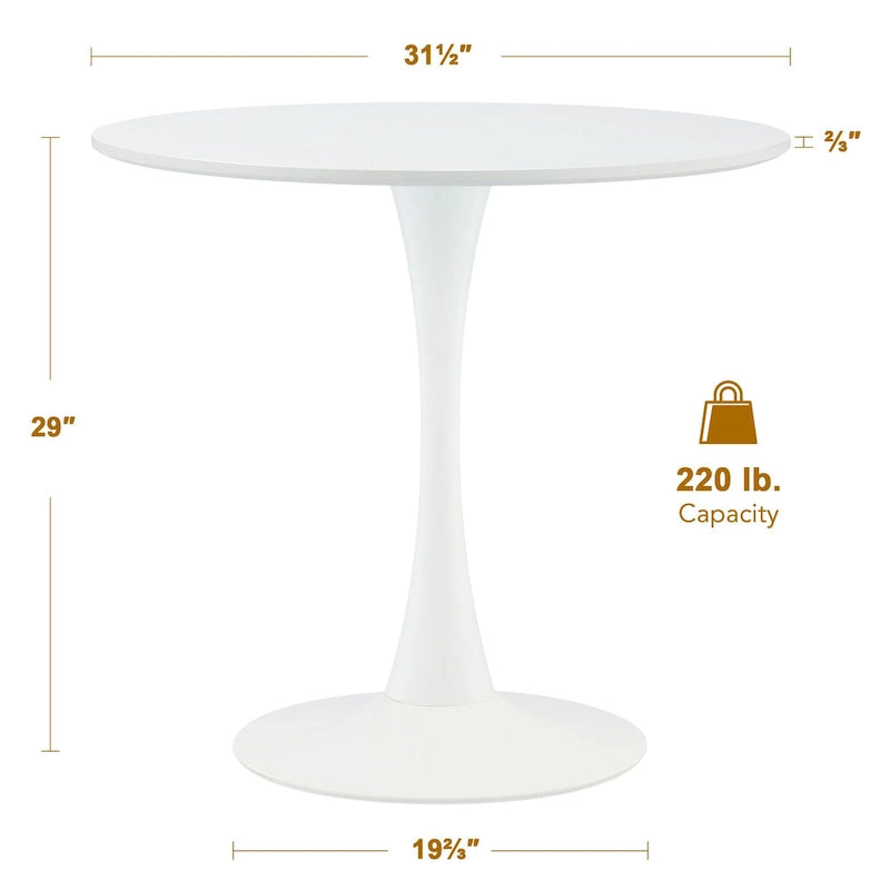 31,5" moderní kulatý jídelní stůl pro 2-4 osoby